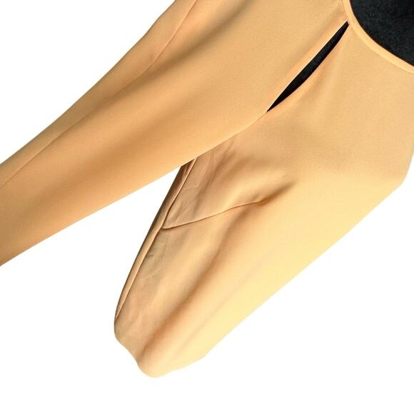 Tibi Alison Peek a Boo Long Sleeve Shift Dress Apricot Orange Wedding Guest ASO - Picture 10 of 15